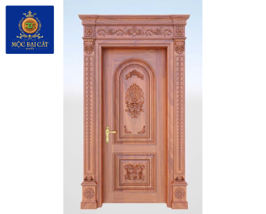 Cửa Gỗ Tự Nhiên Cổ Điển – Hoa Văn Hoàng Gia, Sang Trọng Từng Chi Tiết