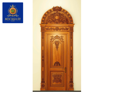 Cửa Gỗ Tự Nhiên Chạm Khắc Cổ Điển