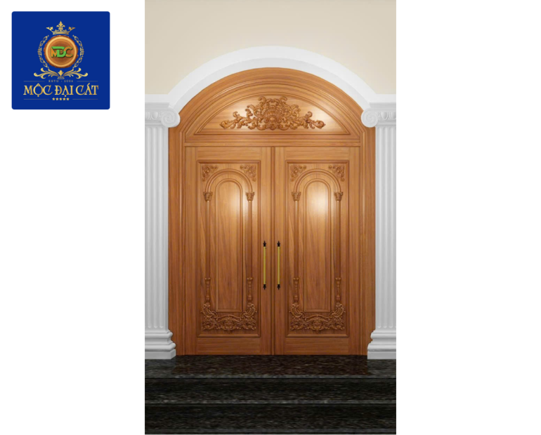 Cửa Gỗ Tự Nhiên Tân Cổ Điển Cao Cấp